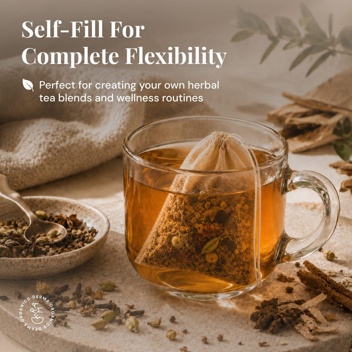 Unbleached Empty Drawstring Tea Bags – 8×10cm