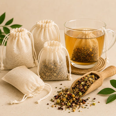 Unbleached Empty Drawstring Tea Bags