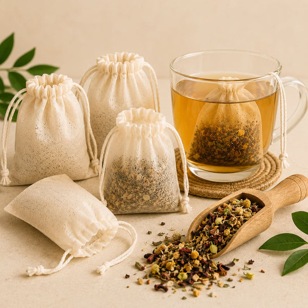 Unbleached Empty Drawstring Tea Bags – 8×10cm